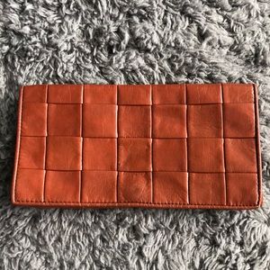 Wine Leather Clutch